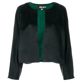 Fendi Open-Front Silk Jacket Black