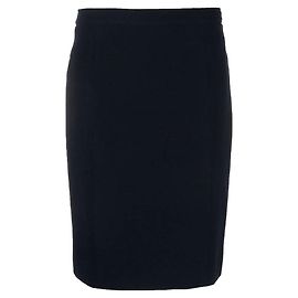 Chanel Gerade Midi-Wollrock Blau