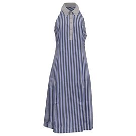 Robe polo à licou à rayures awning Thom Browne en coton bleu clair Bleu Bleu clair