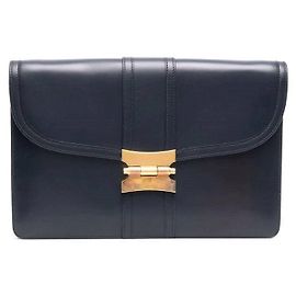Hermès Turn-Lock Rectangular Flap Bag Blue