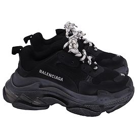Balenciaga Triple S Sneaker aus schwarzem Polyester Schwarz