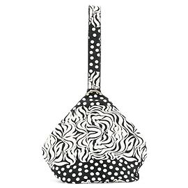 Borsa a spalla in cotone bicolore Versace Nero