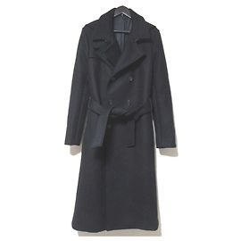 Dior Homme Wool Cashmere Double Breasted Trench Coat Black