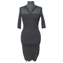 Autre Marque Ganni Cutout Strickkleid Schwarz