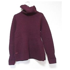 Autre Marque Lacoste Turtleneck Knit Pullover Brown Dark red