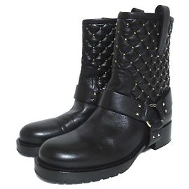 Rockstud Gesteppte Biker-Stiefel Valentino Garavani Schwarz