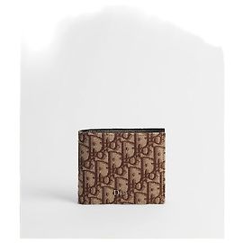Dior Brown Bi-fold Wallet Oblique Jacquard Brown