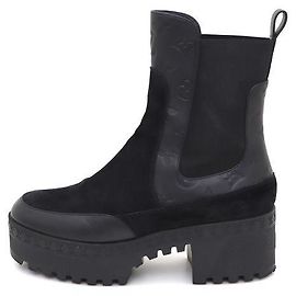 Louis Vuitton Platform Suede Chelsea Boots Black