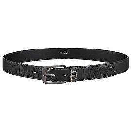 Dior Cintura CD Icon in pelle di vitello martellata nera Nero
