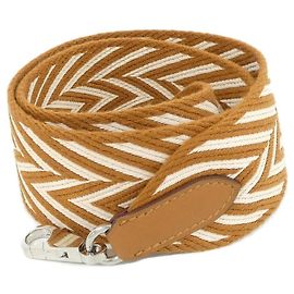 Hermès Alça Hermes Sangle Zigzag Branco Dourado