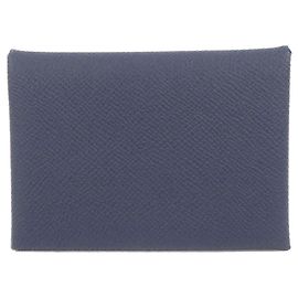 Hermès Hermes Calvi Duo Coin Case Blue