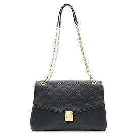 Louis Vuitton Monogram Empreinte Saint Germain MM Chain Shoulder Bag Schwarz