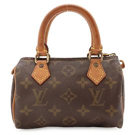 Pochette Sac à main Louis Vuitton Monogram Mini Speedy Marron Monogramme