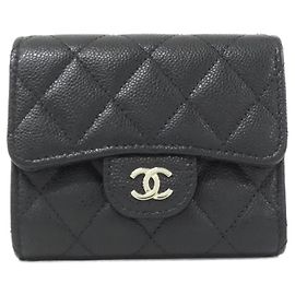 Chanel Timeless Classic Line AP0229 Wallet Black Dark red