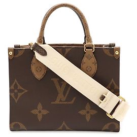 Louis Vuitton Monogram OnTheGo PM Handtasche Hellbraun Dunkelbraun
