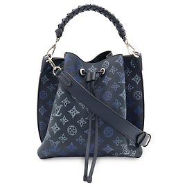 Louis Vuitton Monogram Mahina Mulia Flight Mode Tote Bag Blue Navy blue