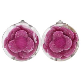 Clip Chanel Camellia en resina Rosa
