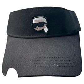 Visor Karl Lagerfeld preto com motivo Karl Preto