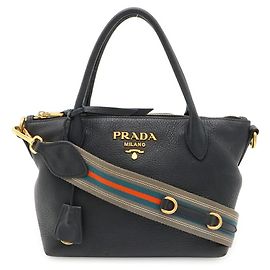 Prada Vit.Daino Handbag Shoulder Bag Black
