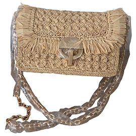Sac à rabat Vanessa Bruno en raphia Beige