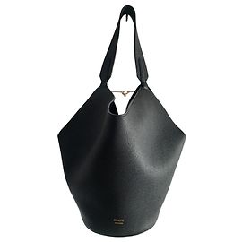Black leather tote bag KHAITE Black