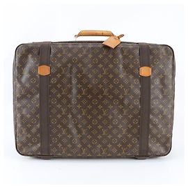Louis Vuitton Monogram Satellite 65 Leather Boston Bag Brown