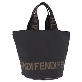 Sac à main FENDI en toile noir Auth gh2270 Noir