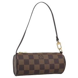 LOUIS VUITTON Damier Ebene Papillon Pouch LV Auth 194694V Damier ebene