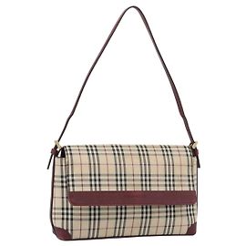 Sac à main BURBERRY Nova Check en toile Beige Gold Auth bs36448 Beige Doré
