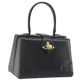 Borsa Vivienne Westwood in pelle nera e oro Auth 195203A Nero D'oro