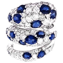Autre Marque „Serpent“-Ring, Diamant- und Saphir-Pavé. Andere