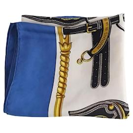 Carré Hermès in seta blu Blu