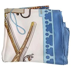 Carré Hermès in seta blu Blu