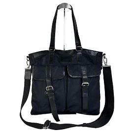 Borsa Tote in Nylon Vintage Burberry Nera Argento Nero