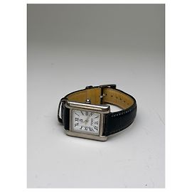 Relógio Vintage Fendi em Aço Inoxidável com Pulseira de Couro Preto e Branco Branco