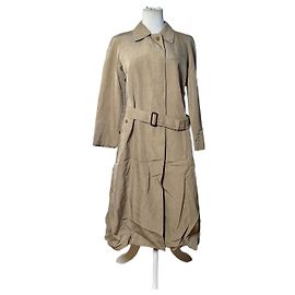Vintage Burberry Trench Coat Cotton Blend Beige L Beige