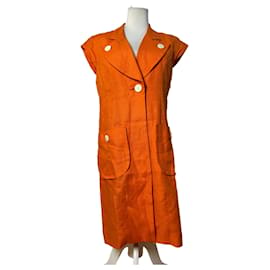 Robe en lin vintage Yves Saint Laurent Orange vif M Orange