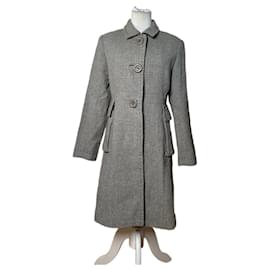 Vintage Balenciaga Wool Blend Coat Light Grey M Grey