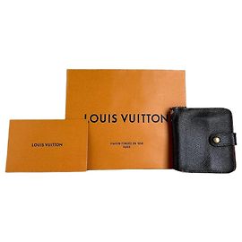 Carteira Vintage Louis Vuitton em couro Epi marrom escuro e dourado Marrom