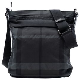 Bolsa transversal de nylon Burberry Smoke Check cinza Cinza
