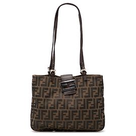 Bolsa de ombro em lona Zucca marrom Fendi Marrom