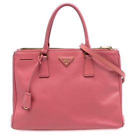 Sac à main Prada Medium Saffiano Lux Galleria Double Zip rose Rose