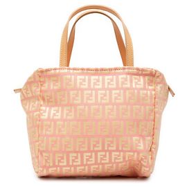 Pink Fendi Mini Zucchino Canvas Handbag Pink