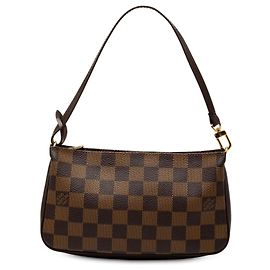 Brown Louis Vuitton Damier Ebene Navona Shoulder Bag Brown