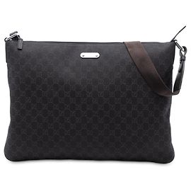 Bolsa transversal Gucci GG em denim marrom Marrom