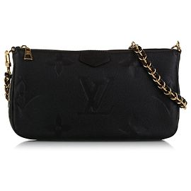 Pochette Felicie bicolore en cuir Monogram Empreinte noir Louis Vuitton Noir