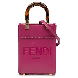 Mini sac cabas Fendi Sunshine en cuir rose Rose