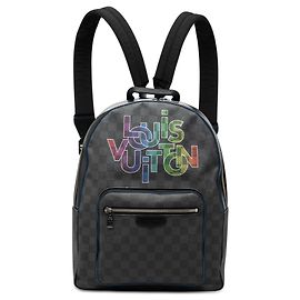 Black Louis Vuitton Limited Edition Damier Graphite Logo Rainbow Josh Backpack Black