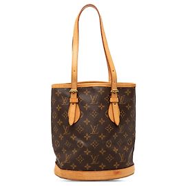 Petit bucket Monogram marrón Louis Vuitton Castaño