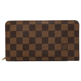 Brauner Louis Vuitton Damier Ebene Zippy Long Wallet Braun